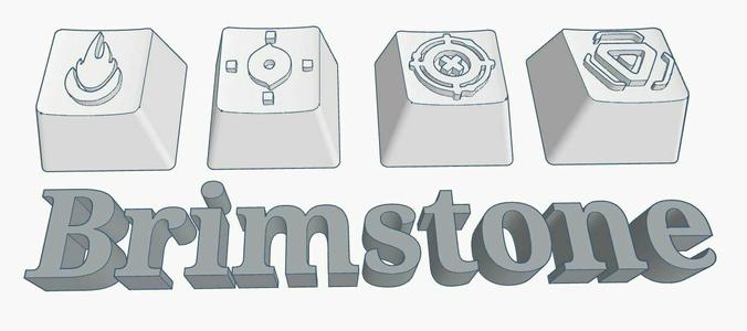 Valorant Brimstone Abilities Custom Keycaps Embossed Design