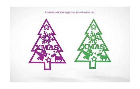 Christmas tree wall decoration or card decoration
