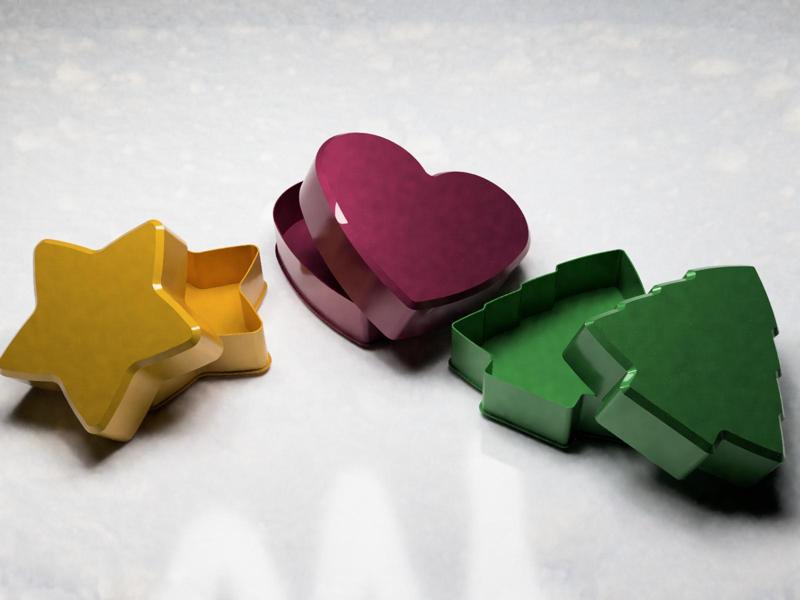 Christmas gift boxes - super fast (vase mode) with slide-in lids