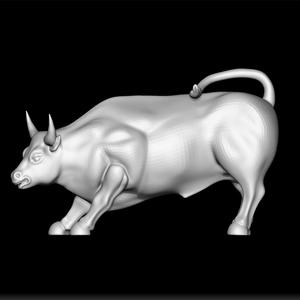 Bull - 3D Print Bull - Bull Sculpture Design - Strong Bull Figurine - Animal Bull Statue