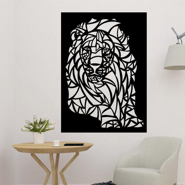Lion Motifs Wall Sculpture 2D Decor