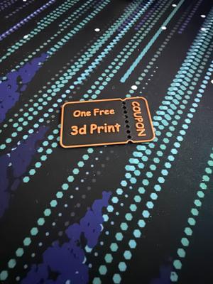 One Free 3d Print Coupon