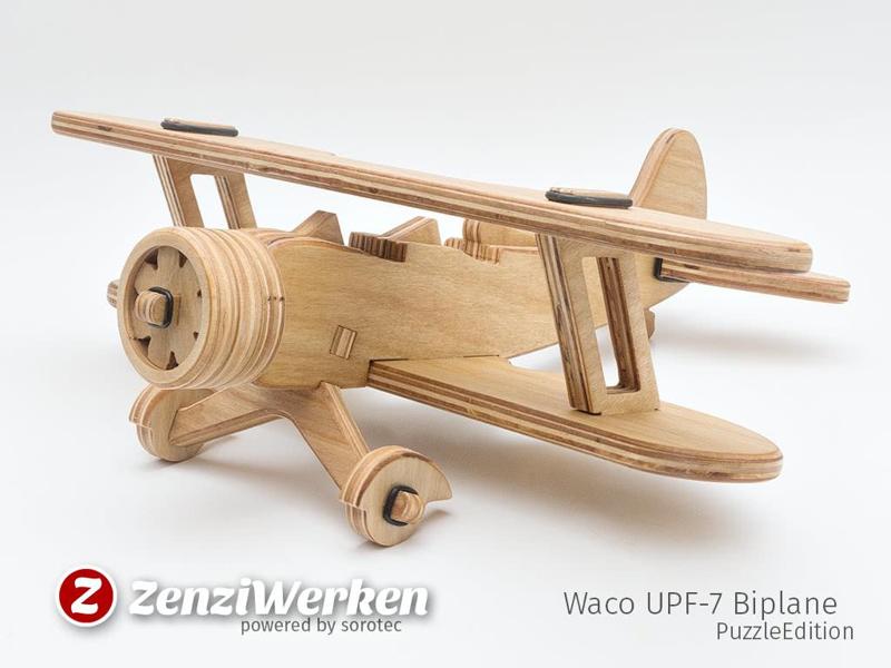 Waco UPF-7 Biplane PuzzleEdition cnc/laser