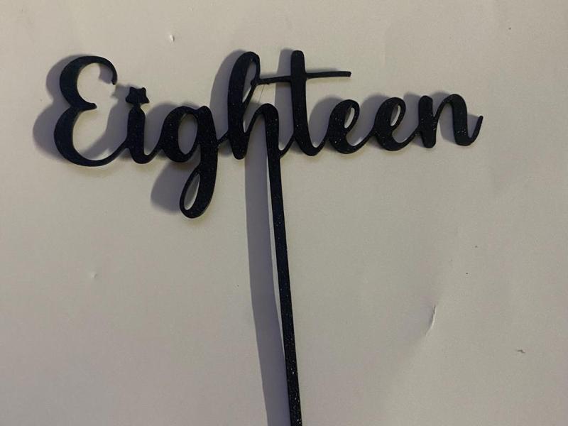 eighteen cake topper