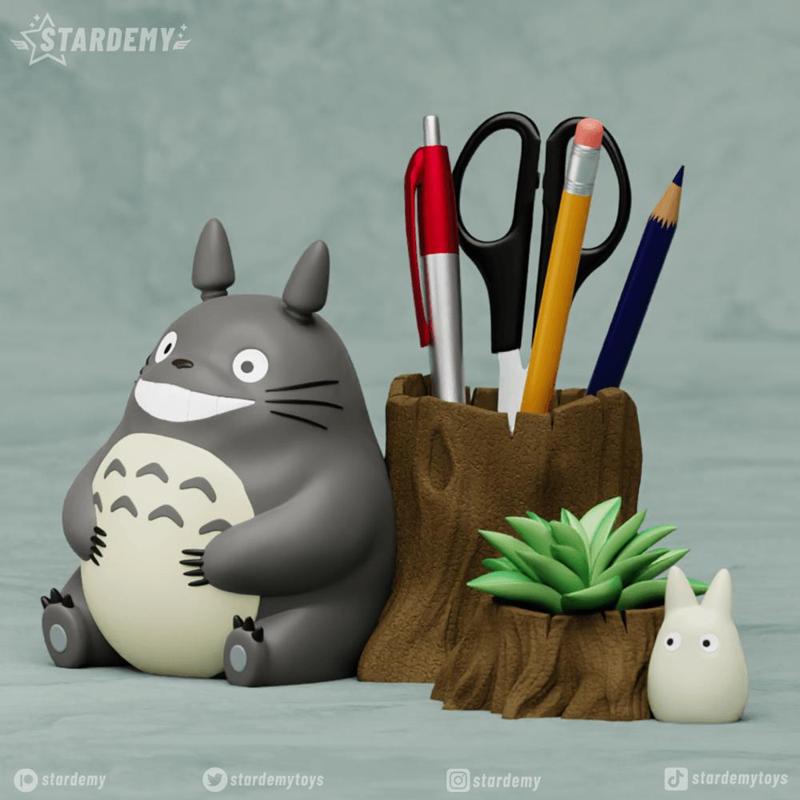 Totoro Pen Holder + Planter No Supports Set