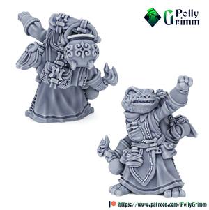Tabletop fantasy miniature. Frogfolk grung set. Alchemist
