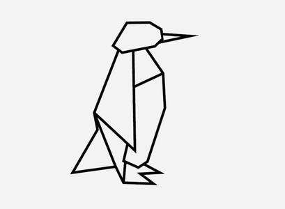 Penguin Geometric Art Decoration Low Poly