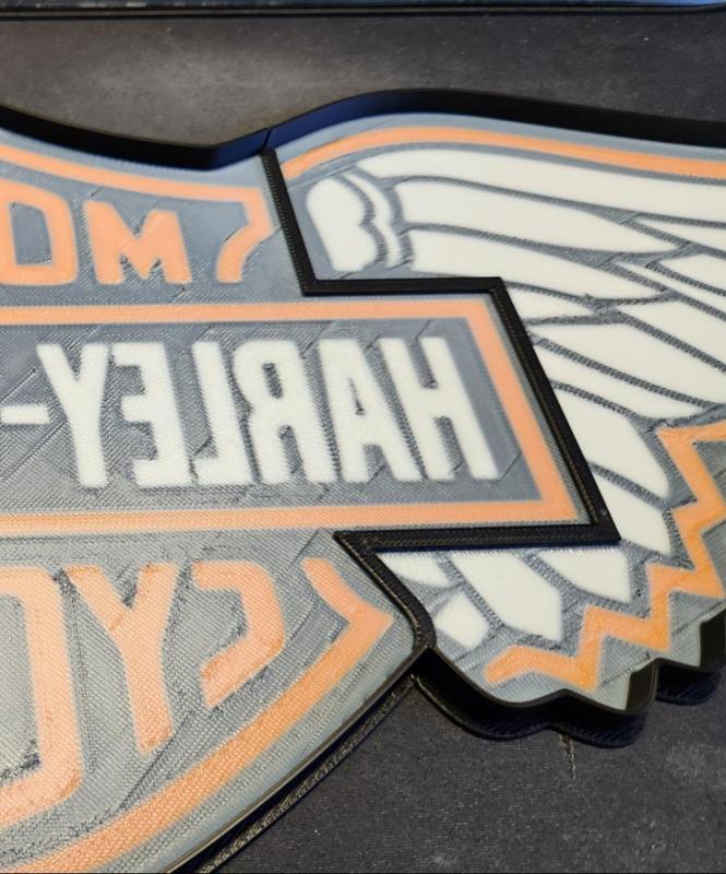 Harley Davidson LED logo lamp - internal supports