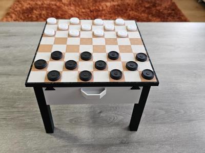 Checker Game Table with Drawer