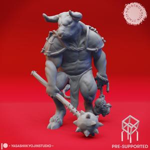 Minotaur Mace - Book of Beasts - Tabletop Miniature (Pre-Supported)