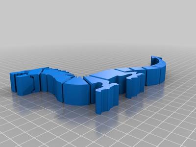 Flexi-Dragon body with movable jaw & hidden links