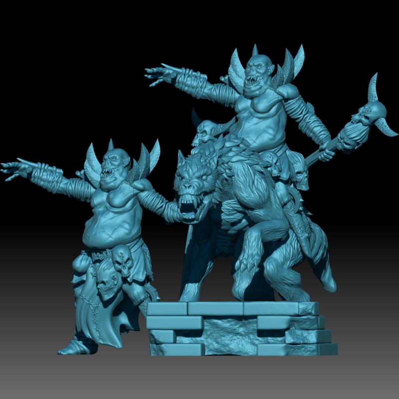 KZKMINIS - Donorg the Fat - Orc Shaman on foot and mounted