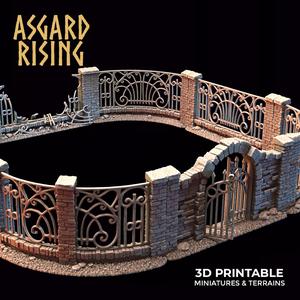 Wrought Iron Fence with Gate (ver. 2) /Terrain/ /Pre-supported/