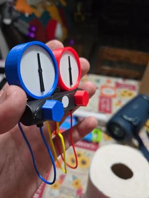 gauge manifold with hoses and hanger   