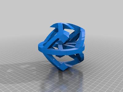 peace sign flip figurine - look in 3dview