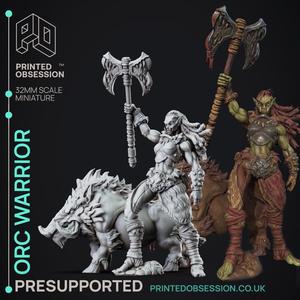 Orc Warrior - Female Orc Foundling - PRESUPPORTED - 32mm Scale