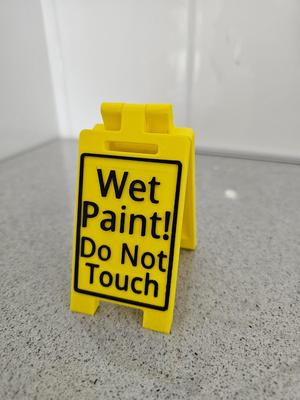 Wet Paint Do not touch floor sign