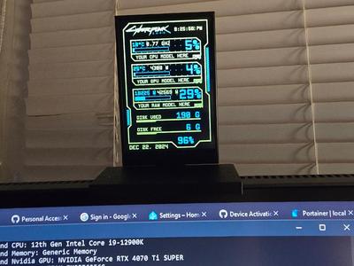 3.5 hardware status display holder on the monitor