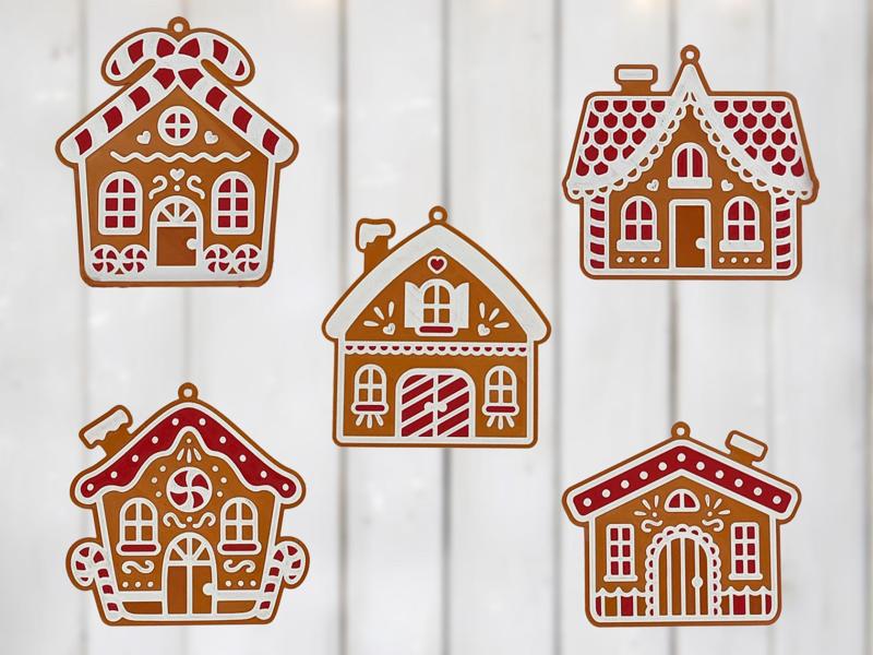 Adorable Gingerbread House Ornaments Set 2