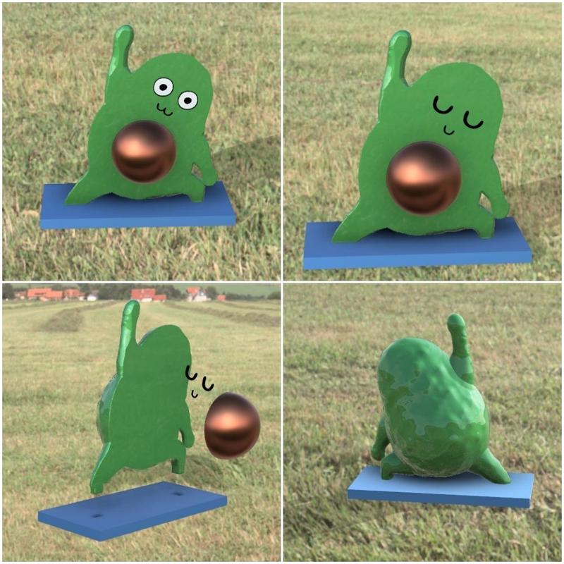 Funny Avocado Doing Yoga