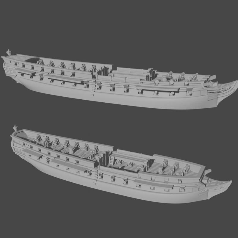 French Virginie-class 5th rate (2-PACK) (40 guns), 1794-1884 & Blender Exporter, AOA-FR-4