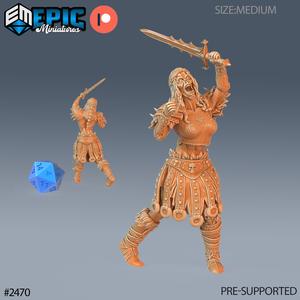Zombie Knight Female Angry / Undead Armored Warrior / Walking Dead / Evil Skeleton Army / Graveyard Encounter