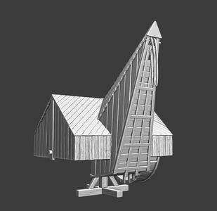 Medieval large harbour crane