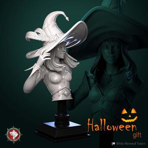 Halloween Witch bust pre-supported