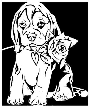Rose Puppy stencil
