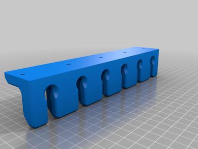 Wall mounted rifle cleaning rod rack- holds 6
