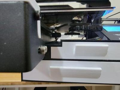 Modified Creality Ender 3 Pro Dual Drawer w/ Bed Bolt Notch