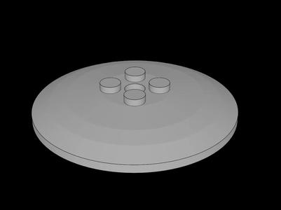 Lego Compatible (44375b.dat) Dish  6 x  6 Inverted with Solid Studs   