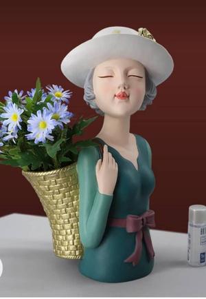 Girl with a basket of flowers (vase)