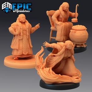 Fire Dwarf Female Set / Dwarven Villager / Mystical Old Woman / Elemental