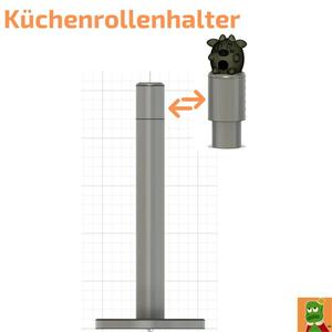 Küchenrollen / Kitchen Roll Halterung mit wechselbaren Top   