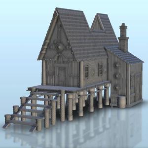 Viking house on stilts - SAGA Flames of war Bolt Action Medieval Age of Sigmar Warhammer
