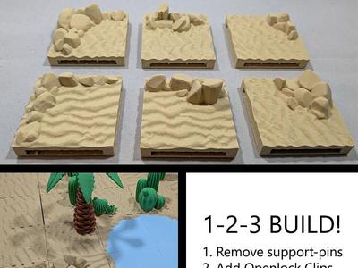 Sand tiles with rocks (Openlock system)