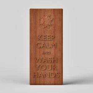 3D Model STL CNC file Wash Hands Panel
