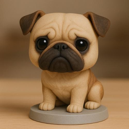 Perro Bulldog figura estilo chibi