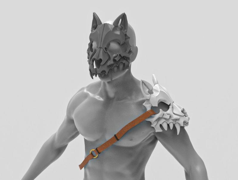 3D Printable DOG WOLF skull Mask for Cosplay & Halloween
