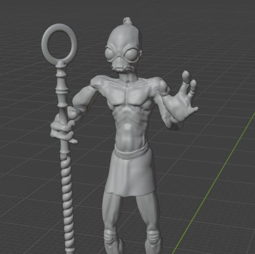 Oddworld Mudokon (Abe) Holding Staff