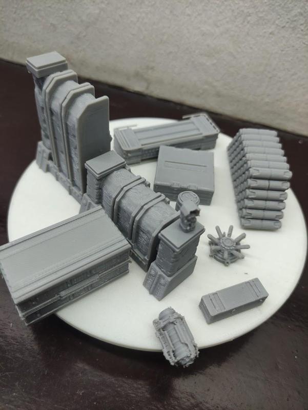 Helldivers 2- Automaton Props, Contact Mine, Walls & Tower (28mm)