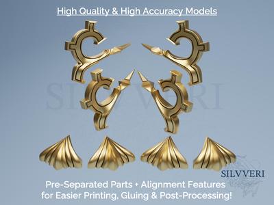 Scaramouche Hat Shells and Flourishes Only for Cosplay (Mini Bundle) - Genshin Impact - Instant Download STL Files for 3D Printing