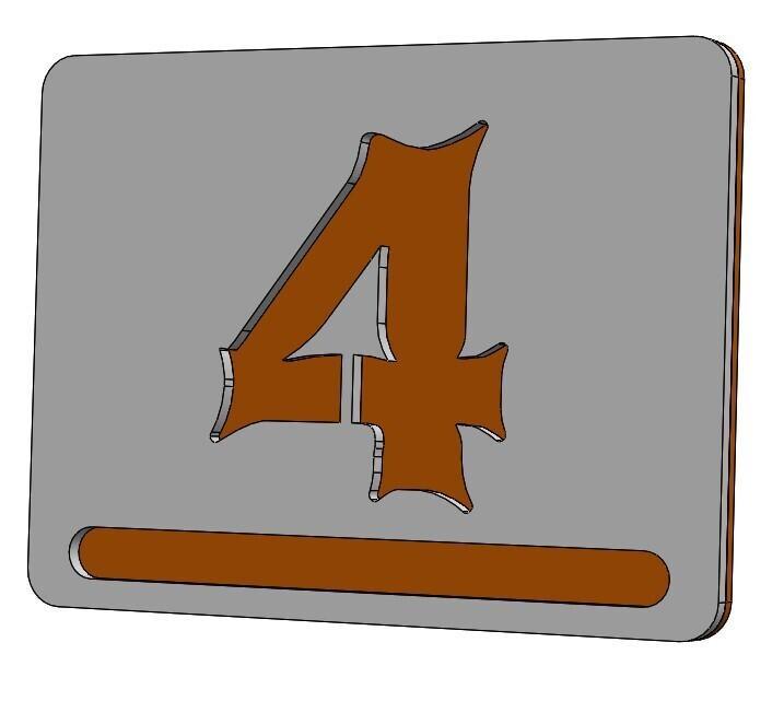 Nr. 4 - Apartment house door number / Modern 3D Apartment Numbers