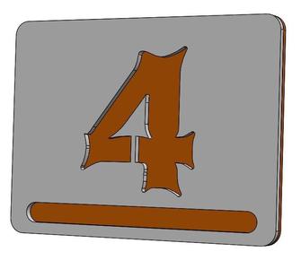 Nr. 4 - Apartment house door number / Modern 3D Apartment Numbers