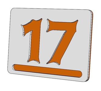 Nr. 17 - Apartment house door number / Modern 3D Apartment Numbers