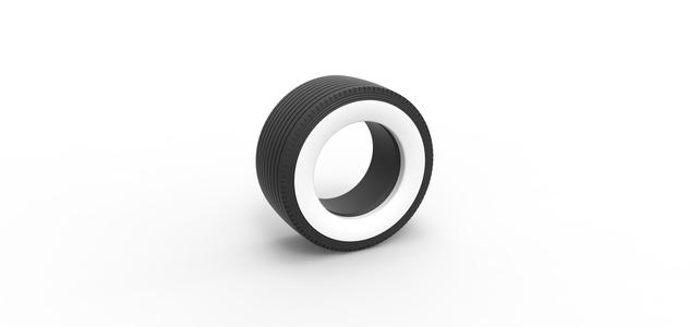 Super single semi Whitewall tire Version 2 Scale 1:25