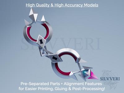 Wriothesley Handcuffs for Cosplay - Genshin Impact - Instant Download STL Files for 3D Printing