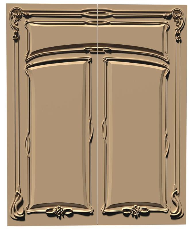 Doors with curls, flowers and leaves for milling on a CNC machine