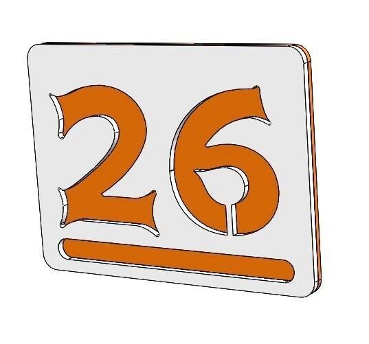 Nr. 26 - Apartment house door number / Modern 3D Apartment Numbers